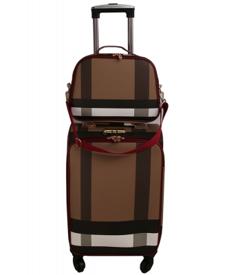 Signature Plaid Print Two Piece Travel Bag Set LGPL02 RED